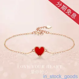 High End Original 1to1 Brand Womens Bracelets Little Red Heart 18k Bracelet Gold Bracelet Rose Gold Gold Love Platinum elegance Sterling Silver Dainty Charm