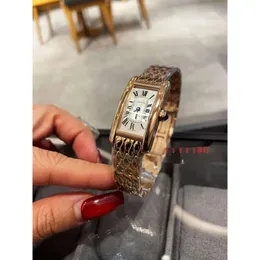 designerska zegarek caterWatch 5A Wysokiej jakości szwajcarski kwarc zegarki skórzany pasek Srebrny Diamond Montre Tank musi obserwować z watchbox Cy6G