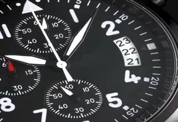Black Mens Watches Running Stopwatch IP Vacuum Plating Quartz Calendar Wristwatches Stainless Steel Men Watch Gift6431929