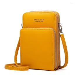 Umhängetaschen Mode multifunktionale weibliche einzelne Tasche Klassische Großkapazität Pure Color Leder Ladies Messenger Geldbeutel Moneedero Mujer