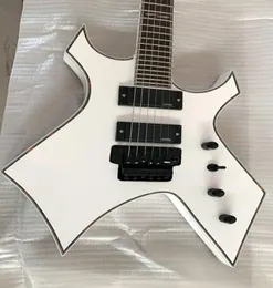 Rare 24 Frets Rich Warlock White Electric Guitar Floyd Rose Tremolo EMG Active Pickup 9V Battery Abalone Body Binding Black H6982376