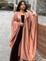 Ethnic Clothing Ramadan Satin Kebaya Dubai Open Abaya Kimono Damen Islam Muslim Dress African Dresses For Women Kaftan Robe Femme Musulmane