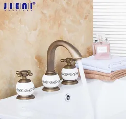 Luxury Brass Material Golden Cold Bathing Faucet Tap 3PCS Set Antique Brass Bathtub Shower Basin Mixer Tap Faucet3452738