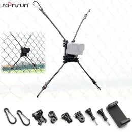 Cameras Soonsun Fence Mount for GoPro Hero Chain Link Link Fence Backstop Mount Accessories for Softball Baseball Tennis Games Board