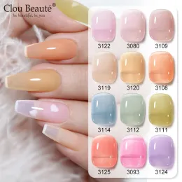 هلام Clou Beaute 4pcs 15ml Gel Polish Set شفافة DIY Nude Nude Nail Art