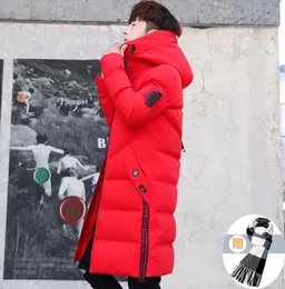 Kabarık erkekler aşağı ceket uzun kırmızı artı beden dolgu erkekler parkas kalıp anorak moda kapşonlu yeni rahat sıcak zarif katlar kk60mf4023858