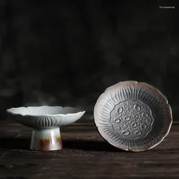 Płyty ręcznie robione japoński w stylu gruboziarnistą taca ceramiki o wysokiej stopie przekąsek suszone owoce