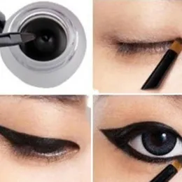 Ganze Frauen039s Schönheit Make -up Kosmetische wasserdichte Eye Liner Eyeliner Gel Schwarzer Pinsel in Stock Fast Ship 5792507