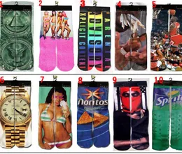 Nuovi calzini da 500 Design 3D Big Kids Women Men Hip Hop Hip Hop Funny 3D Sock Cotton Skateboard Sock Stampato Calzino EEA2494329355