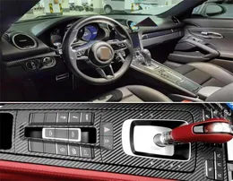 Für Porsche 718 Cayman 20162019 Interieur Central Control Panel Türgriffe Kohlefaseraufkleber Aufkleber Decals Auto Styling Accessorie6531290