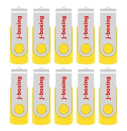 Yellow Bulk 10PCS Metal Rotating USB 2.0 Fsh Drive Pen Drive Thumb Memory Stick 64M 128M 256M 512M 1G 2G 4G 8G 16G 32G for PC ptop Mac8143378