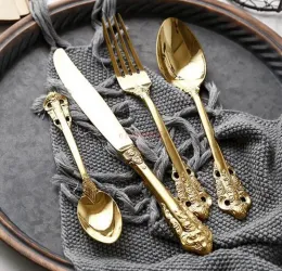 Set di posate golden set di coltelli in acciaio inossidabile Forksumo cucchiaino oro tavolo da matrimonio per matrimoni ZZ ZZ