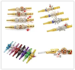 Bling Bling Handmade Metal Hookah Mouthpiece Mouth Tip Colorful Diamond Arab Shisha Narguile Filter For Smoking Pipe Tools Accesso2557523