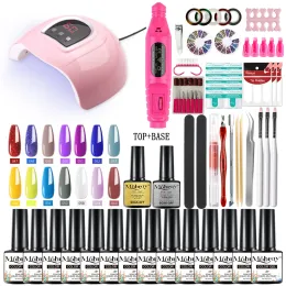 Klänningar Manicure Set Nail Dryings 14/10/6 Kind Nail Polish Kit With Nail Drill Hine Nail Lamp Acrylic Kit Nail Art Tools Nail Tools Tools