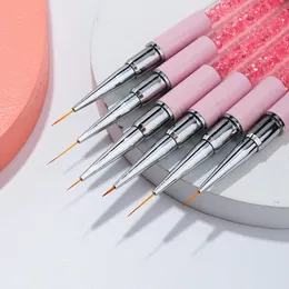 Spazzola per nail art strumenti di manicure linee strisce dipinto fiore di pittura da disegno spazzola rosa