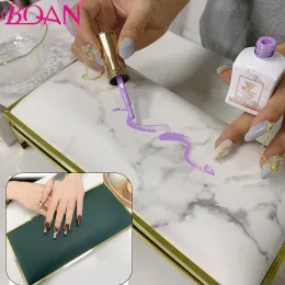 Rests BQAN 1PC Nail Art Hand Pillow Supportable Desktop Hand Cushion Nail Art Rest Salon Tools PU Leather Luxury Marble Manicure Table