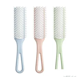 Acessórios para o cabelo de 9 linhas escova de couro cabeleiro de pente por portátil pentes retos molhados para mulheres estilizando produtos de entrega de produtos DHG39