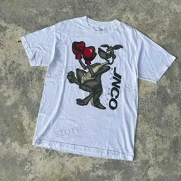 Мужские футболки футболка Y2K Harajuku Hip Hop Gothic Cartoon Cartoon Graphic Print Негабаритный футболок Mens Women