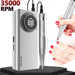 Vapen 35000 rpm uppladdningsbar nagelborrhine för akryl nagel hög hastighet bärbar nagelborrmanikyr för gel naglar