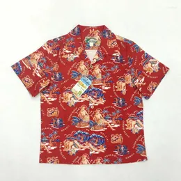 Camicie casual da uomo Bob Dong Aloha Hawaii Hula Girl Men Beach Summer Short Short Short Hawaiian Vacate Tops Camisa Masculina