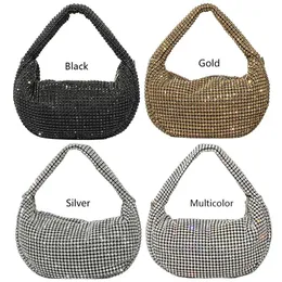 Женские блестящие сумочка Sparkly RineStone Fashion Suck Bag Diamond Evening Clutch Стильная верхняя ручка подмышки 240408