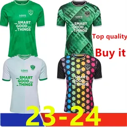 2024年聖エティエンヌ3番目のサッカージャージホームアウェイ23 -24 asse yousouf maillots de foot shirt khazri boudebouz aholou shirt abi camaraユニフォームトップメン