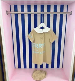 여자 아기 여름 2 피스 드레스 세트 핑크 컬러 드레스 브리프 세트 80120cm 패션 디자이너 부티크 옷 면화 재료 9546164