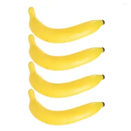 Decoração de festa 4pcs simulação adereços de frutas de banana modelos falsos