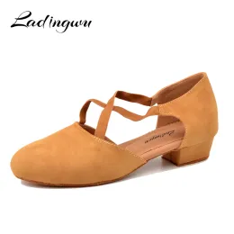 أحذية شاهدة Lowheeled Dance Shoes Women's Latin Dance Shoes Soft Bottom Ballroom Rancing Shoes Woman Training Shoes Girls 3cm