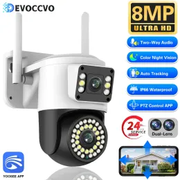 Камеры yOosee WiFi 8MP 4K Dual Lens Secutoor Security Cameras больше светодиодной световой безопасности WiFi Ptz Smart Home Night Vision CCTV WiFi CAM