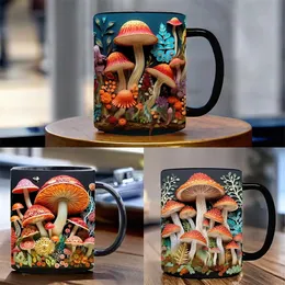 3D Magic Mushrooms Mug Funny Ceramic Coffee Cags Black Office Occss Friends HIRDIAN HIDERT LT899