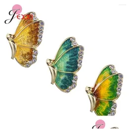 Серьги -серьги. Прибытие с коллекцией насекомых 925 Sier Sier Butterfly Dream изящно для женщин -ювелирных изделий.