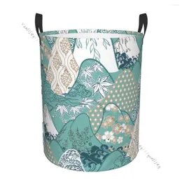 Çamaşır çantaları banyo organizatör geleneksel geometrik kimono dağlar katlanır engel sepeti kirli kıyafetler için çamaşırhane çanta