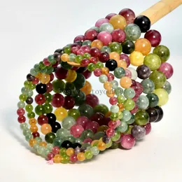 Bohemian Rainbow Tourmaline Stone Bracelet Women Elastic Beads Bracelet Jewelry