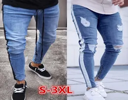 Nibesser 2020 Skinny Jeans Men Sexy Hove Hole Stretch Broulds Male Autumn Strained Streetwear Pencil بنطال الجينز بالإضافة إلى حجم T2001266875