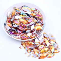 Bottles Nail Rhinestones 5x10mm 5000pcs Ab Colors Acrylic Flatback Marquise Earth Facets Acrylic Rhinestone Strass High Shine Beads