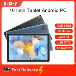 Gadgets xgody 10 tums tablett Android 11 4GB 64 GB PC IPS -skärm Ultratin WiFi Bluetooth OTG Typec 6000mah -surfplattor med tangentbordsgåva