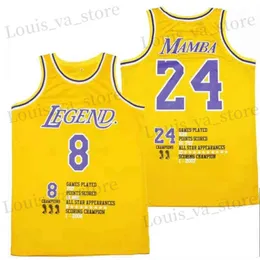 Men's T-Shirts BG Basketball Jerseys LEGEND 24 MAMBA Jersey Digital printing High-Quality Outdoor Sports Five Champions Yellow 2023 New T240408