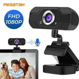 Веб -камеры Pegatah U6 Webcam 1080p Full HD для компьютерного компьютерного ноутбука USB Webcamera с микрофоном для видео по вызову конференции в прямом эфире