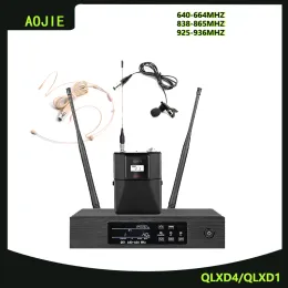 CONTROLLI AOJIE QLXD4/QLXD1 Highquality Wireless Microfono Teste di abbigliamento Clip Earhook Microfono Outdoor Performance Live Broadca