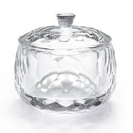 Vätskor runda kristallklara akryl flytande skål dappen maträtt glas kopp w cap skål för akrylpulvermonomer nagelkonst verktygssats