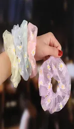 Organza Hair Scrunchies 여성 격자 무늬 Scrunchie 탄성 헤어 밴드 소녀 헤드웨어 고무 헤어 넥타이 투명 포니 테일 홀더 5952347