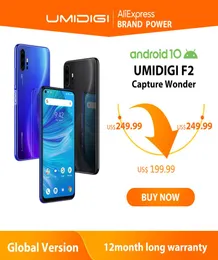 UMIDIGI F2 전화 안드로이드 10 글로벌 버전 653QUOT FHD 6GB 128GB 48MP AI 쿼드 카메라 32MP 셀카 헬리오 P70 핸드폰 5150MAH N2035659