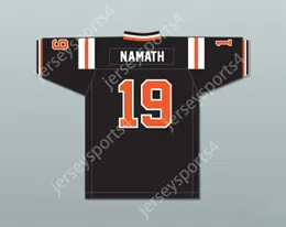 CUSTOM ANY NAME NUMBER Joe Namath 19 Beaver Falls High School Tigers Black Football Jersey 2 Top Stitched S-6XL