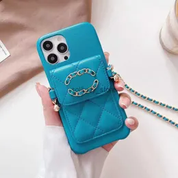 Cell Phone Cases iPhone 15 Plus 14 Pro Max Case Designer Chains Crossbody Wallets Cross Body Card Pockets Holder for 13 12 11 Q240408