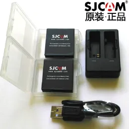 Kameras SJCAM -Zubehör 2PCS Original SJ6 Batterien wieder aufladbare Batterie +Dual Ladegerät +Batteriekoffer für SJCAM SJ6 Legend Sportkamera