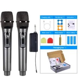 Microfones Best Karaoke Mic VHF UHF Microfono Inalambico Dinâmico Profesional Microfone sem fio sem fio para cantar igreja