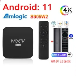 Box Mecool MXV Android 11.0 S905W2 쿼드 코어 스마트 TV 박스 2GB 4GB RAM 16GB 64GB ROM 2.4G 5G Wi -Fi BT5.0 vs Tanix W2 4K 미디어 플레이어