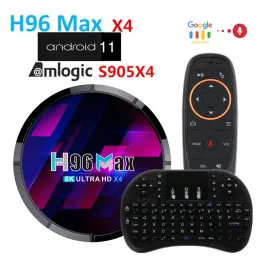 ボックスH96 Max X4 4G 64G Android 11 TV Box Amlogic S905x4 Wifi Bt H.265 8K 24FPS YouTubeスマートメディアプレーヤー