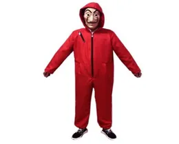 새로운 La Casa de Papel Jumpsuits Salvador Dali Cosplay Costume Salvador Dali Cosplay Movie Costume Mask Halloween Clothing S3XL3239422